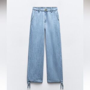 New ZARA High Waist Drawstring Cuff Joggers